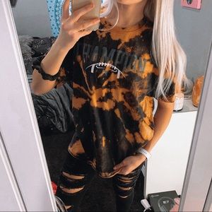 Champion Football Bleached Tie Dye T Shirt
